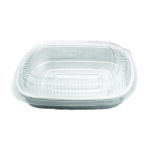 Récipient en aluminium à paroi lisse avec couvercle bombé transparent en PET - Grand format / 60 oz (50 par carton)